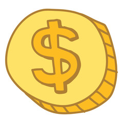 Coins doodle color dollar