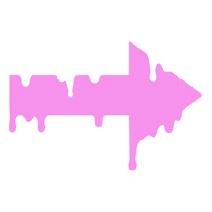 Pink arrow with dripping liquid on it