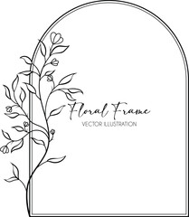 Elegant luxury floral frame for packaging label, wedding invitation card and logo branding