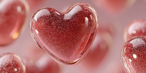 Bright Colorful Background with Glossy Heart Pattern