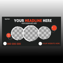 Street dynamic banner, horizontal Billboard template background red. A blank billboard in a rural setting, ready for advertising.
