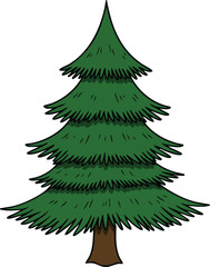 Obraz premium Pine tree evergreen conifer forest plant green nature vector illustration simple design 
