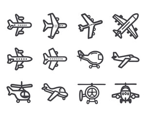 airplane icon set