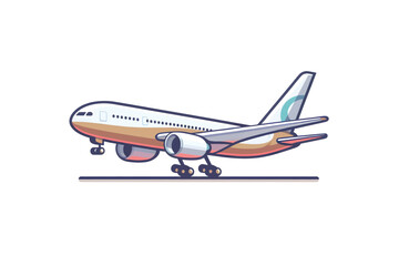 Flat color vector of a modern passenger airplane