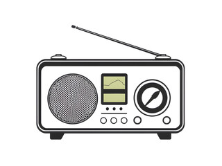 Vector radio symbol illustration on white background
