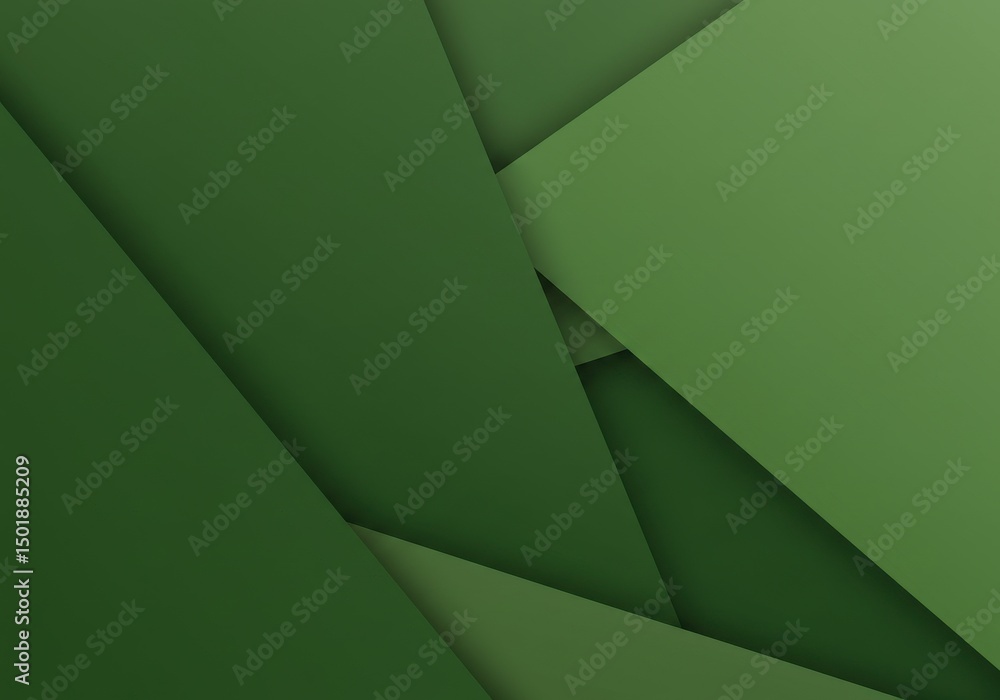 Poster abstract green geometric background with overlapping shapes design