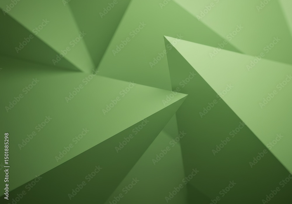 Aufkleber abstract geometric green triangles background pattern design