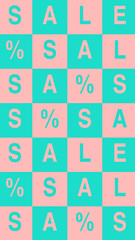 sale pattern text blue and pink checkboard ,black friday mega sale promotion and special offer vertical social media background