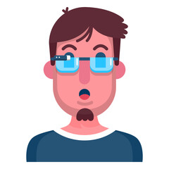 Goggle glass surprise man