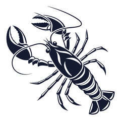 Silhouette icon crawfish vector on white background. Adobe Illustrator Artwork