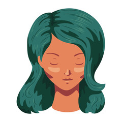 Woman hair face fringe flat