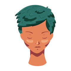 Woman hair face flat