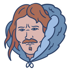 Eskimo man face illustration
