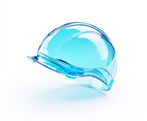 Fototapeta premium A vibrant and transparent safety helmet, poised against an ethereal backdrop, suggests ideas of safety, protection, and progress. A metaphor for the hard-hat area.