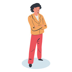 Crossed arms guy character isometric