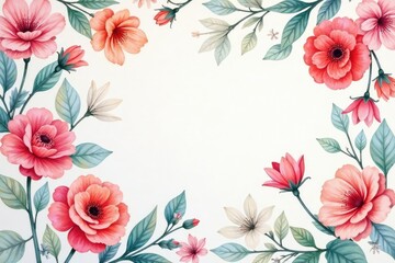 Subtle watercolor floral design repeats flawlessly as endless backdrop , flower, floral