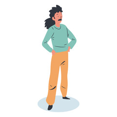 Ponytail guy character isometric