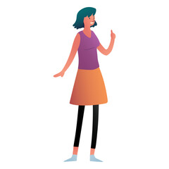 Woman character finger up