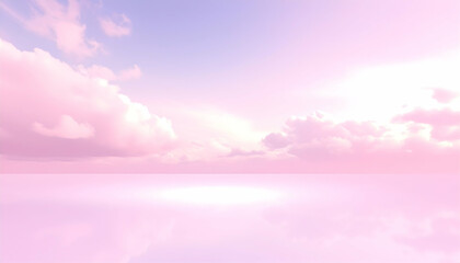 Pastel Pink Sunset Sky with Soft Clouds