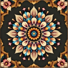 oriental mandala motif on a white background