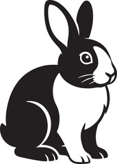 Cute rabbit silhouette for design use, Bunny outline minimal graphic look