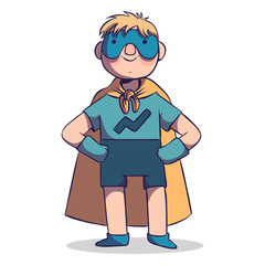 Superhero boy with mask character