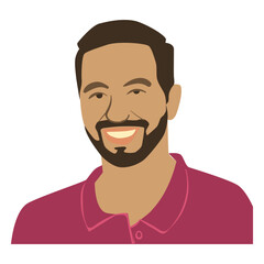 Flat bearded young man