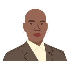 Flat afro bald man 