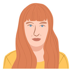 Flat red haired woman