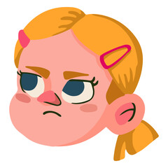 Angry little girl cartoon 
