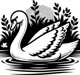 Elegant Swan on Water