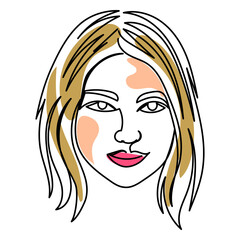 Diverse girl continuous line