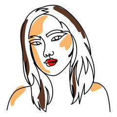 Girl continuous line diversity