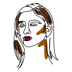 Diverse woman continuous line