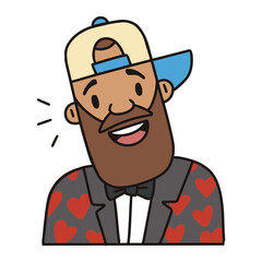 Beard guy idea character