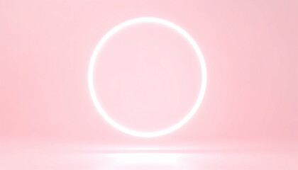 Bright Pink Neon Circle Light Background