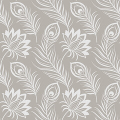 Abstract Peacock feather seamless pattern design