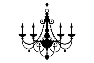 Elegant Chandelier Silhouette Illustration