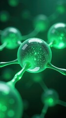 Cluster of green spheres, each with a green stem protruding from it