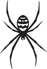 Spider graphic black and white illustration, Simple spider icon monochrome vector