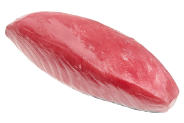 Rubyred tuna steak on stark black an oceanic gem frozen for culinary adventures