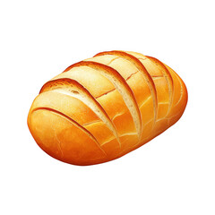 Loaf of sliced bread baked food illustration isolated on transparent background