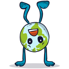 Upside down earth globe illustration