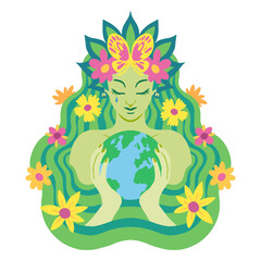 Mother nature Earth character