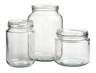 Glass jars png mason jars png kitchen storage jars png clear glass containers png pantry organization png canning jars png transparent background image