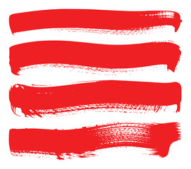 Obraz premium Red brush strokes on white background