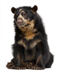 Fototapeta premium mixed breed dog sitting on a white background