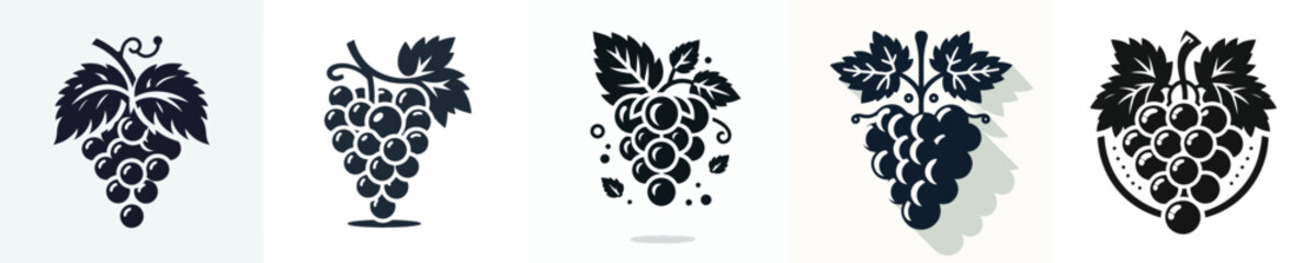 Vector silhouette of a grape