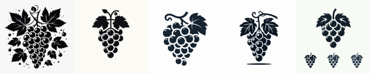 Obraz premium Vector silhouette of a grape