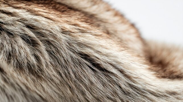 CloseUp of Soft and Fluffy Animal Fur Texture Detailed View of Natural Patterns and Colors fo